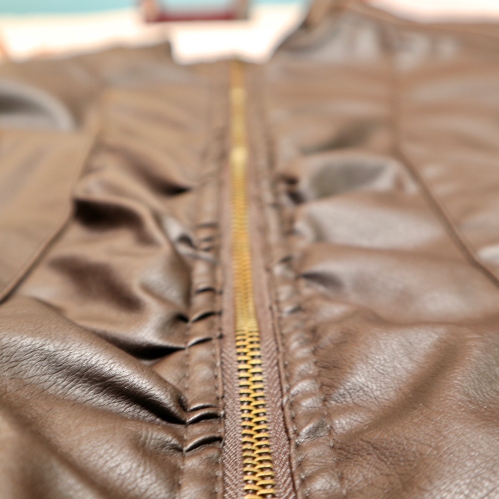 Ruffled Leather Jacket - Picture 2 of 5